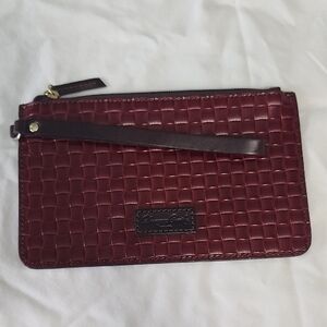 Dooney & Bourke Maroon Woven Wristlet